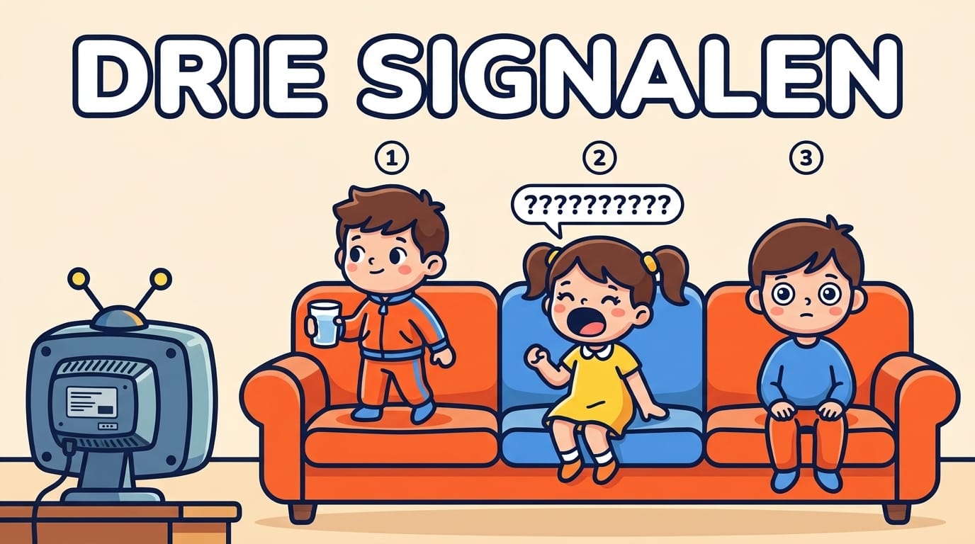 Illustratie: drie signalen dat een film te eng wordt, bewegen, praten of juist stil worden
