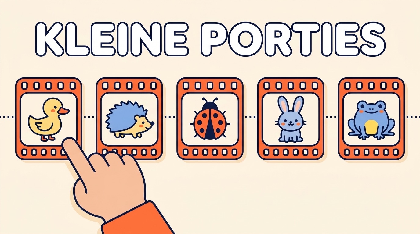 Illustratie: korte dierenfragmenten voor kleuters, een klein hapje per keer