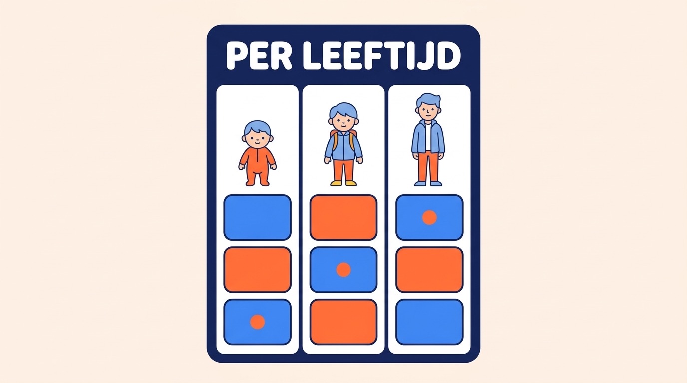 Infographic: het septemberaanbod per leeftijdsgroep in drie kolommen