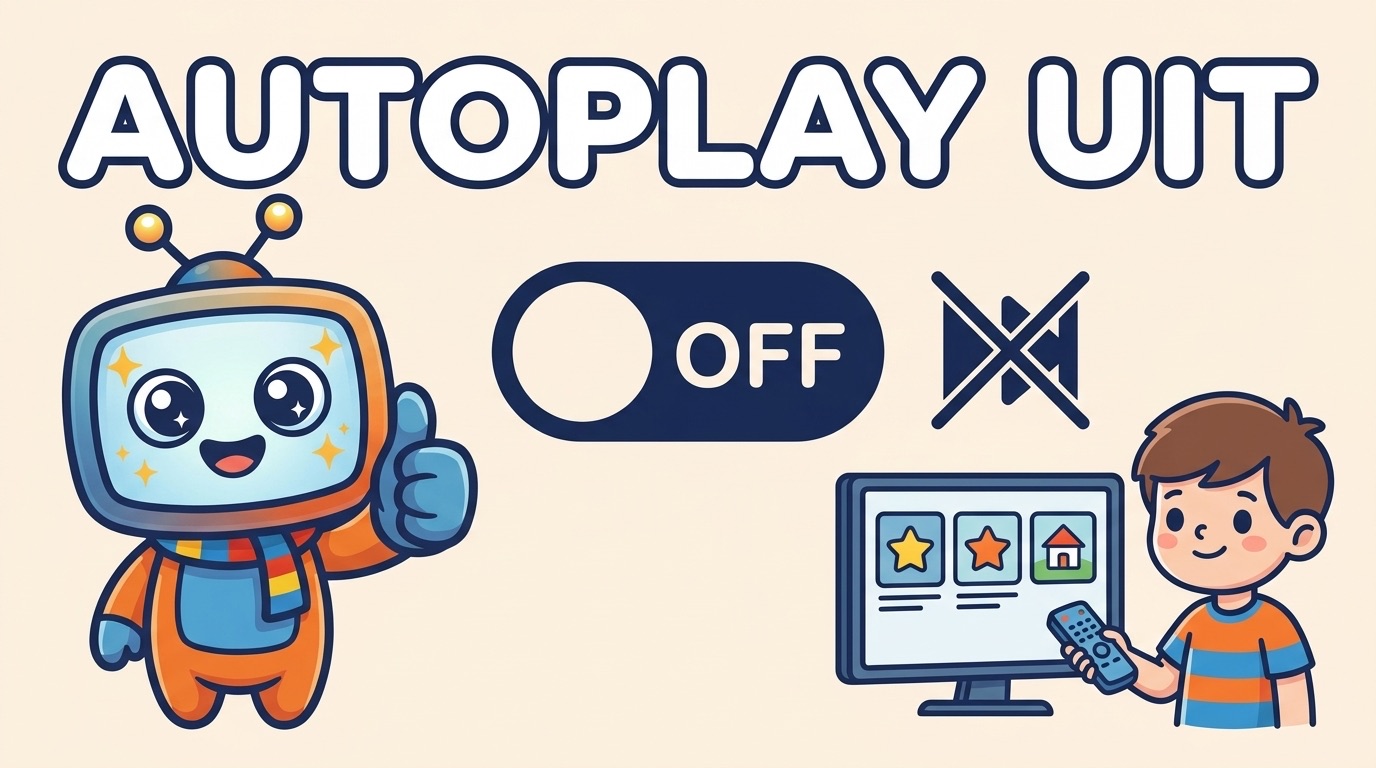 Illustratie: de autoplay-knop staat uit, het kind kiest zelf wat het kijkt