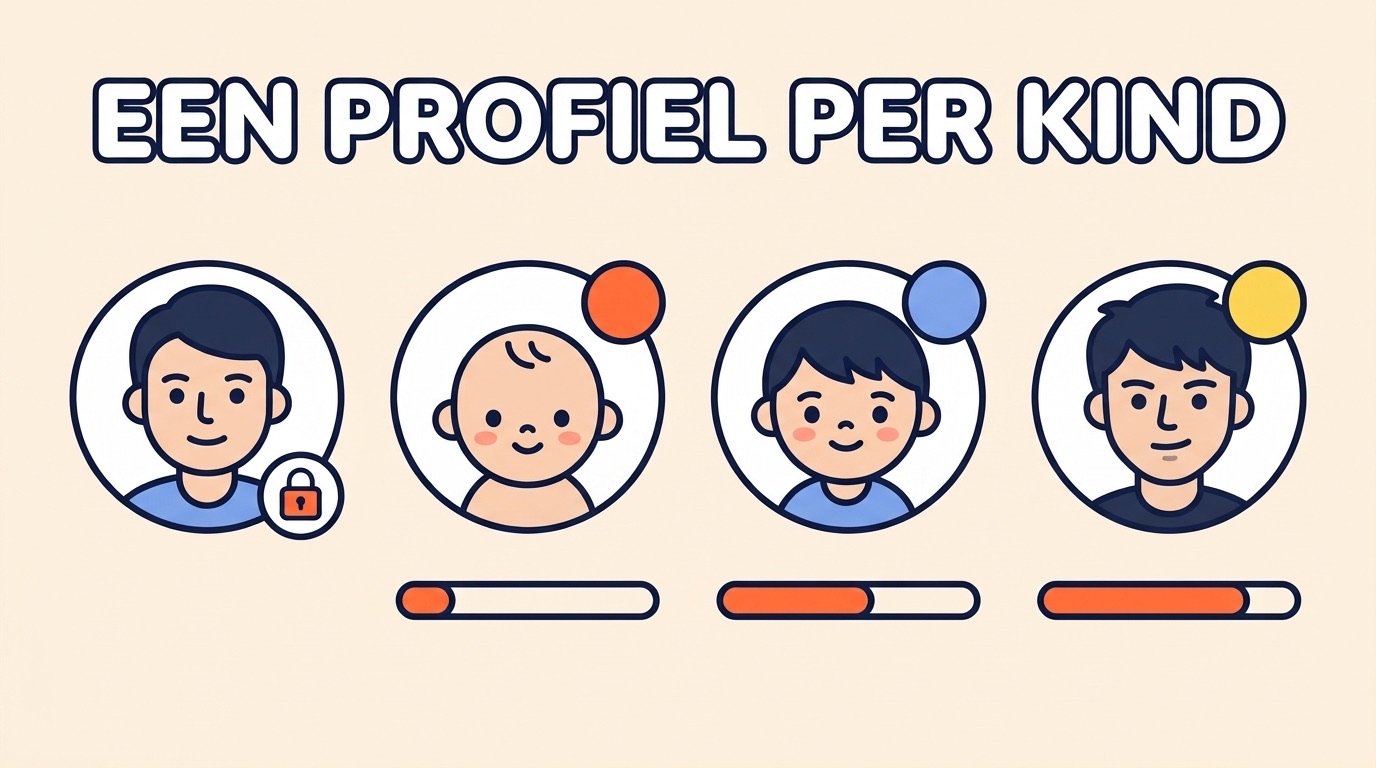 Infographic: één streamingprofiel per kind, elk met een eigen leeftijdsslot