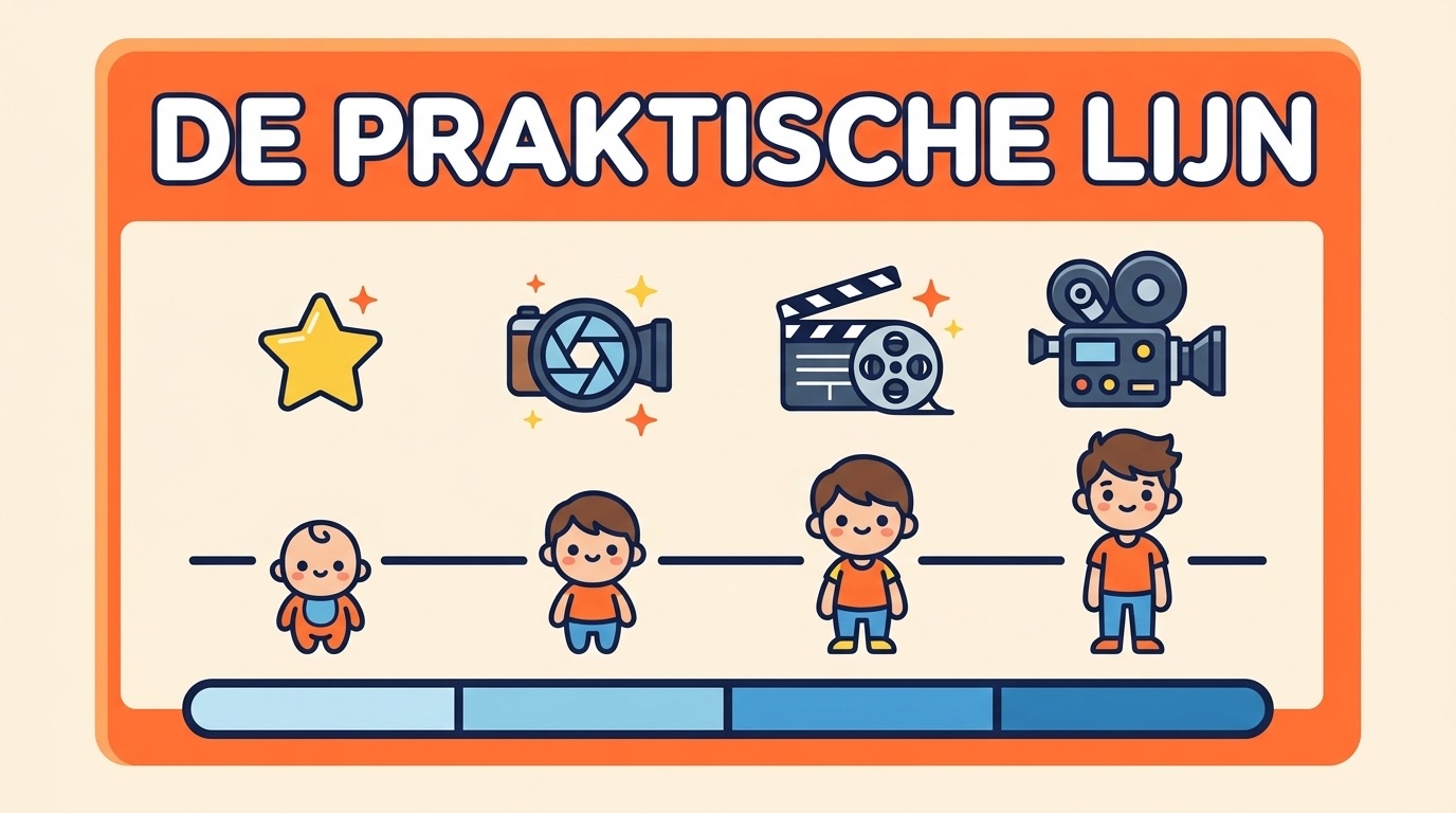 Infographic: de praktische lijn per leeftijd, van tekenfilm naar live-action
